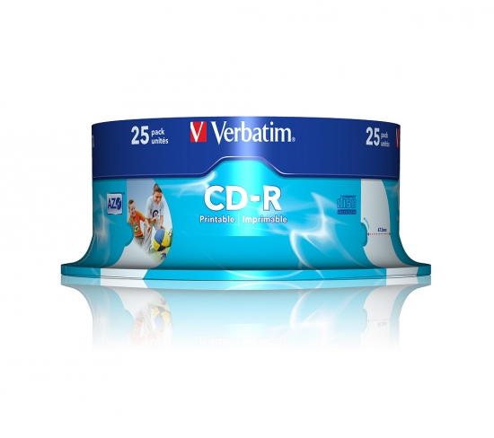 Verbatim CD-Rs in 25er Packung, bedruckbar mit AZO Technologie