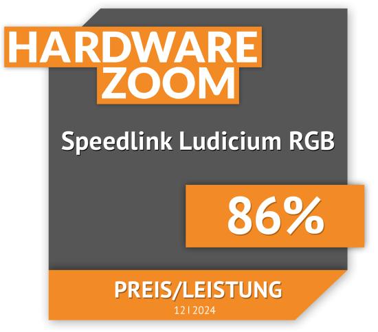 Hardware Zoom Bewertung für Speedlink Ludicium RGB mit 86% Preis/Leistung, Ausgabe 12/2024