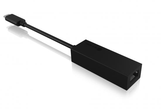 Schwarzer USB-C-zu-Ethernet-Adapter für kabelgebundene Netzwerkverbindungen