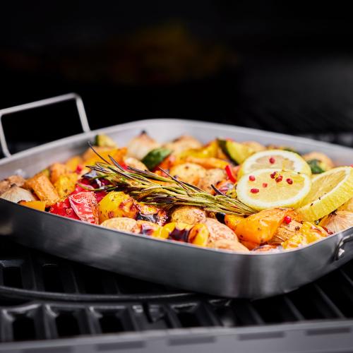 RÖSLE BBQ Schale mit Griffen 27,5 x 27,5 cm Edelstahl