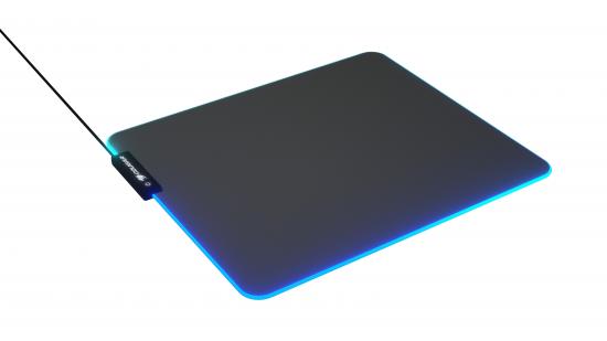 Schwarzes Gaming-Mauspad mit blauer LED-Beleuchtung