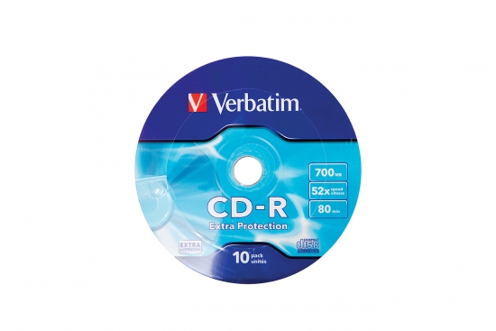 Verbatim CD-R Extra Protection mit 700MB Kapazität und 80 Minuten Aufnahmezeit im 10er Pack