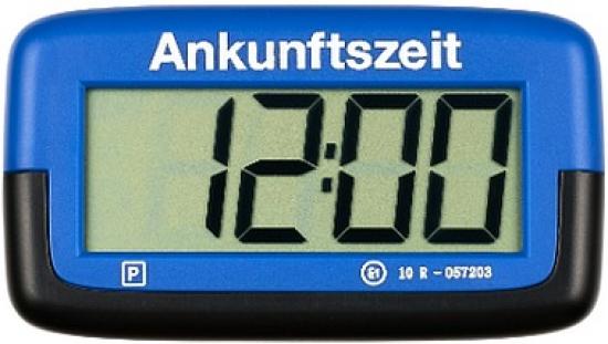 Elektronische Parkscheibe mit digitaler Anzeige der Ankunftszeit 12:00