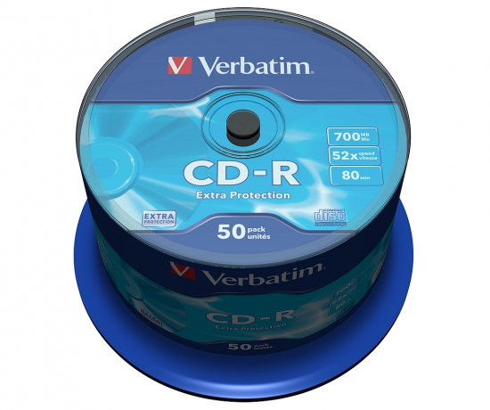 Verbatim CD-R 700 MB 52x extra Schutz, 50 Stück auf Spindel