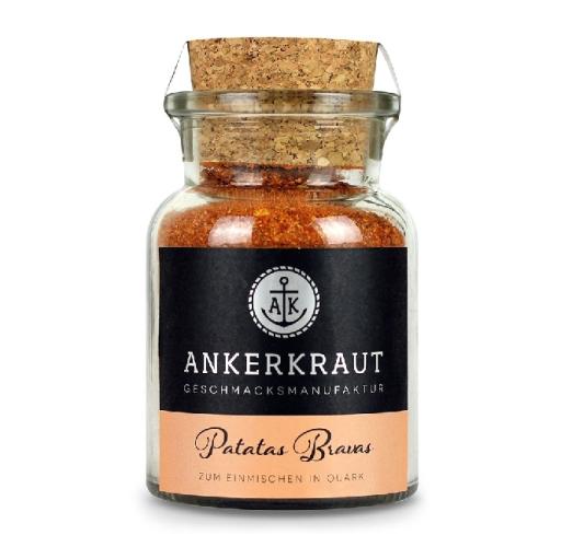 Glas mit Ankerkraut Patatas Bravas Gewürzmischung und Korkverschluss
