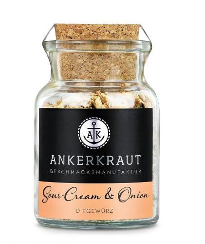 Glas mit Ankerkraut Sour Cream & Onion Dipgewürz und Korkdeckel