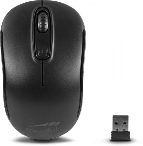 Schwarze kabellose Computermaus mit USB-Empfänger