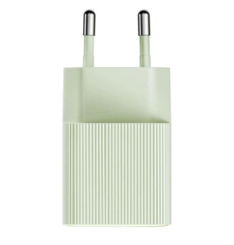 Beiges USB-Ladegerät mit minimalistischer Gestaltung und zwei Steckkontakten