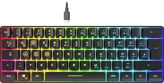 SPEEDLINK LETOS RGB 60% Gaming Keyboard, black - DE layout