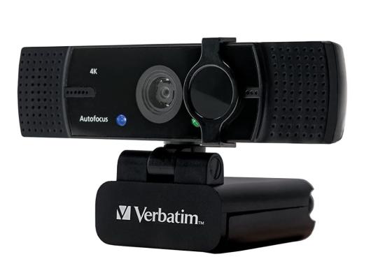 Verbatim 4K Webcam mit Autofokus, Mikrofon und stabiler Halterung