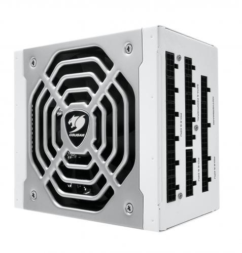 Modulares PC-Netzteil von Cougar in Weiß mit Lüftergitter