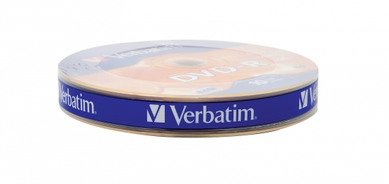Verbatim DVD-R Rohlinge in 10er Packung, seitliche Ansicht